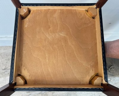 Set of 8 Scandinavian-style chairs in teak and imitation leather from the 50s/60s
