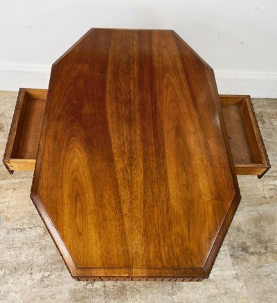 ART DECO writing table / small desk in walnut