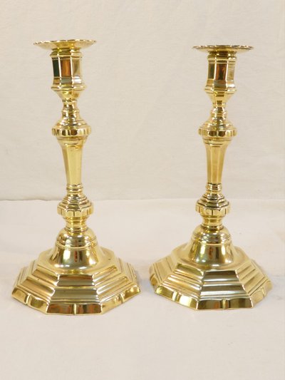 Coppia di candelieri in bronzo LUIGI XIV