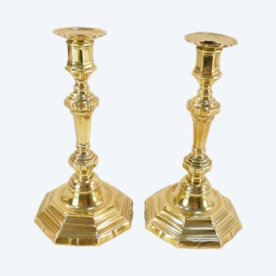 Coppia di candelieri in bronzo LUIGI XIV