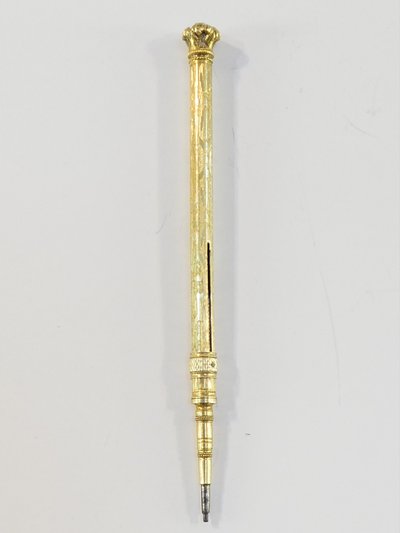 19th century silver vermeil mechanical pencil or pencil