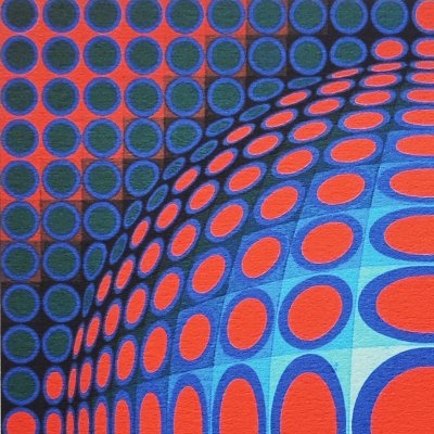 Wunderschöne Op-Art-Lithografie von Victor Vasarely aus den 1970er Jahren in limitierter Auflage