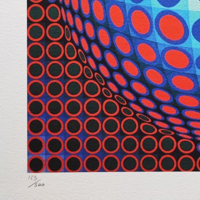 Wunderschöne Op-Art-Lithografie von Victor Vasarely aus den 1970er Jahren in limitierter Auflage