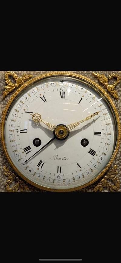 Louis XVI obelisk clock signed Bourdier.
