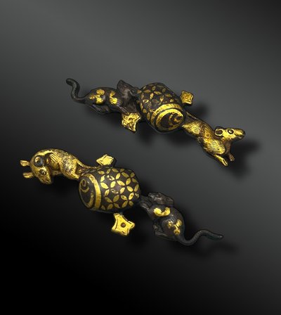 SET di quattro Menuki per Daisho - Giappone - Periodo Edo (1603-1868)