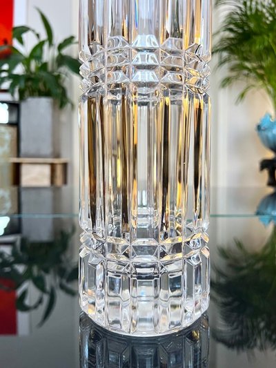 Vaso moderno in cristallo trasparente vintage