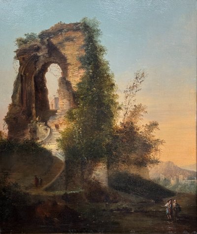 Architektonische Laune mit antiken Ruinen - Italien 18. Jahrhundert
