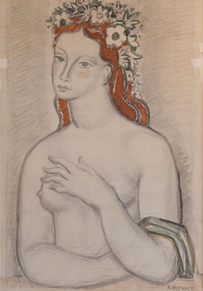René Buthaud, Disegno originale, Donna con corona di fiori