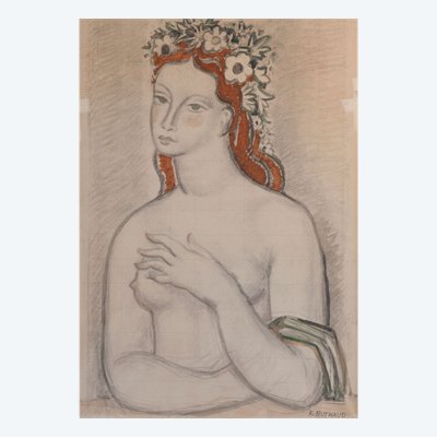 René Buthaud, Disegno originale, Donna con corona di fiori