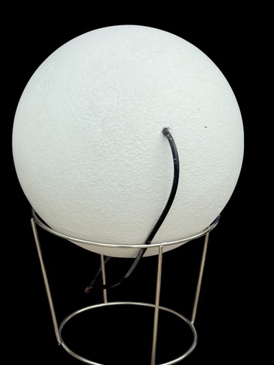 Pair of Elipson AS40 speakers in white staff with metal stand from the 60s