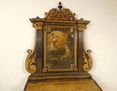 Oratorio, leggio in legno policromo, famiglia Motte-Picquet, Bretagna, XVIII secolo