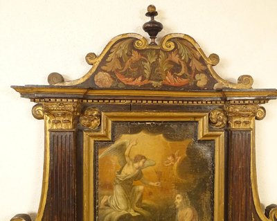Oratorio, leggio in legno policromo, famiglia Motte-Picquet, Bretagna, XVIII secolo
