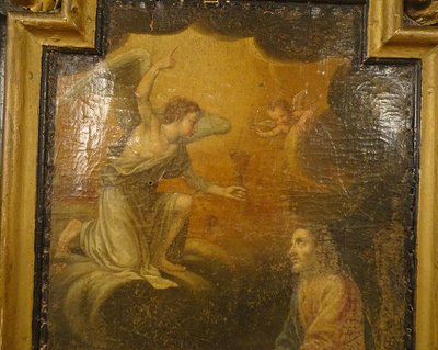 Oratorio, leggio in legno policromo, famiglia Motte-Picquet, Bretagna, XVIII secolo