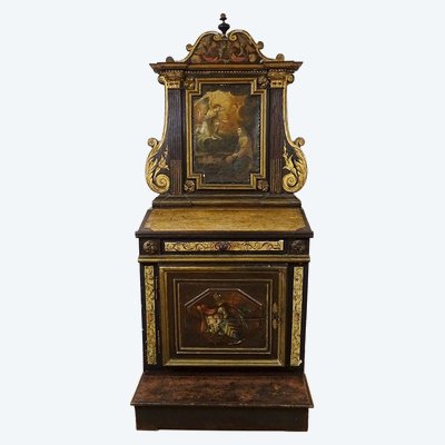 Oratorio, leggio in legno policromo, famiglia Motte-Picquet, Bretagna, XVIII secolo
