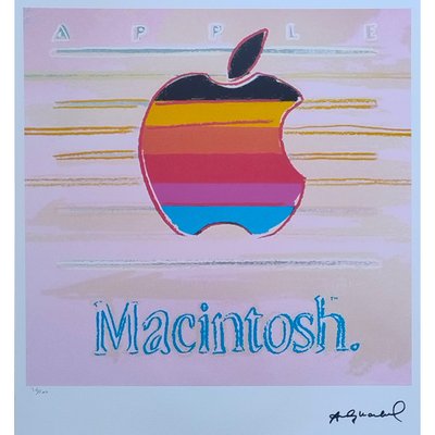 1980s Gorgeous Andy Warhol "Apple Macintosh" Limited Edition Lithograph