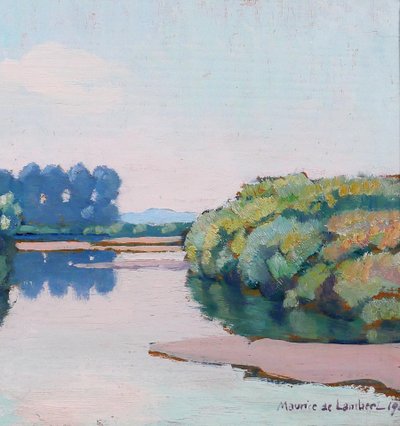 Maurice de Lambert 1873-1953 La Charité-sur-Loire, paysage, Loire, Nièvre, tableau, 1944