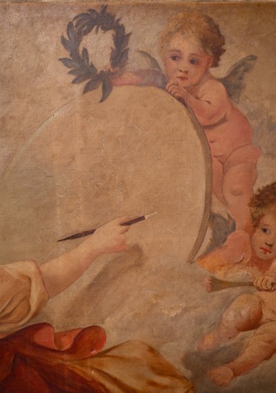 Tableau dans le goût du XVIIIème siècle représentant les Arts