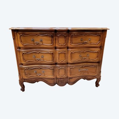 Commode arbalète style louis XV estampillée En merisier massif