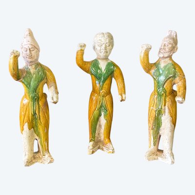 Set di statuette di tre sposi Ceramica cinese Periodo Tang (618-907) dinastia