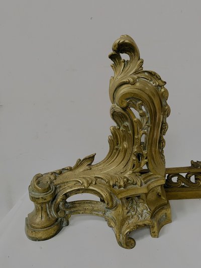 Louis XV style chased bronze andirons XX century