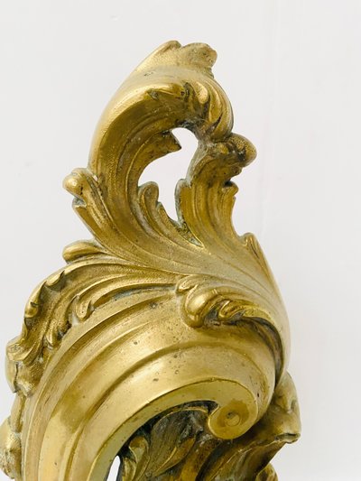 Louis XV style chased bronze andirons XX century
