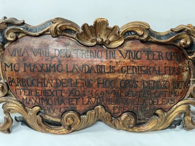 Panneau a encadrement en bois sculpté patiné XVIII siècle