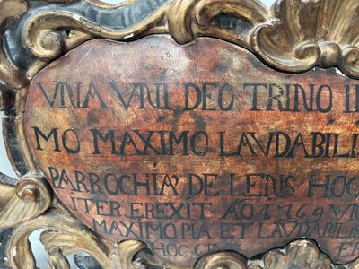 Panneau a encadrement en bois sculpté patiné XVIII siècle