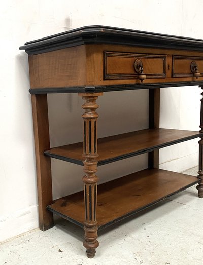 Console Napoléon III en noyer et placage de noyer XIX siècle