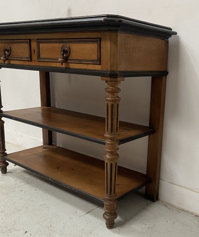 Console Napoléon III en noyer et placage de noyer XIX siècle