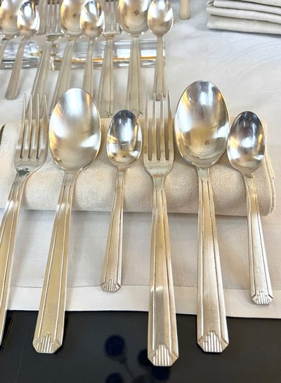 Ménagère Métal Argenté Époque Art Déco 1930 - Set Cutlery Service