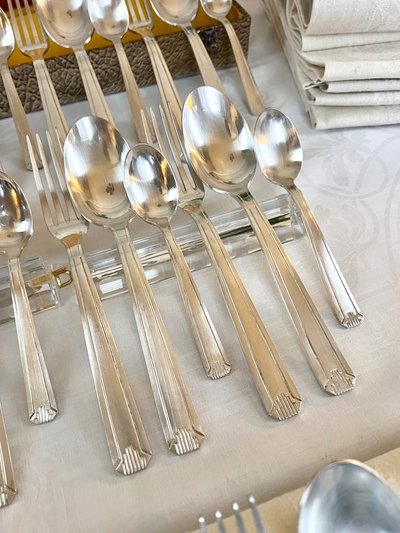 Ménagère Métal Argenté Époque Art Déco 1930 - Set Cutlery Service