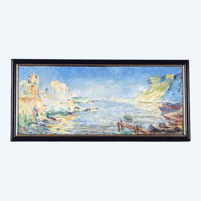 Marine, signé : Henry MABRANCHE, le bord de l’Orb, Hérault, Sud France