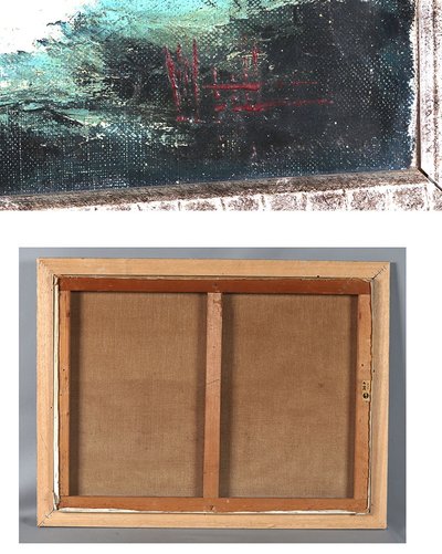 Marine dans la tempête, 81 cm, signé, vers 1940/60