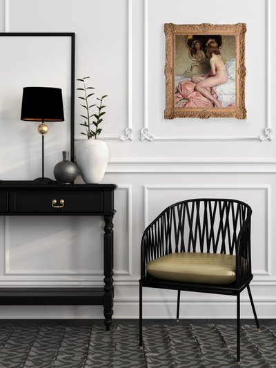 French Oil painting on Canvas, a reclining Nude 19Th
