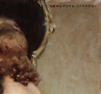 French Oil painting on Canvas, a reclining Nude 19Th