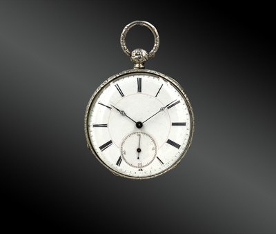 Montre chronomètre de poche argent, avec boussole France début XIXème siècle