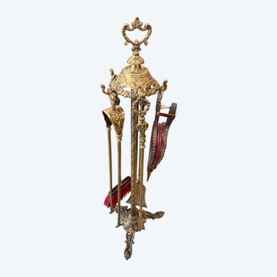 Accessories / Bronze fireplace set, Napoleon III period