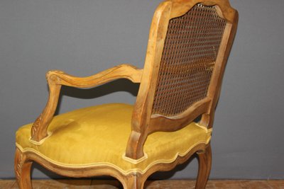 Poltrona Regency con schienale piatto e canne del XIX secolo
