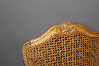 Poltrona Regency con schienale piatto e canne del XIX secolo