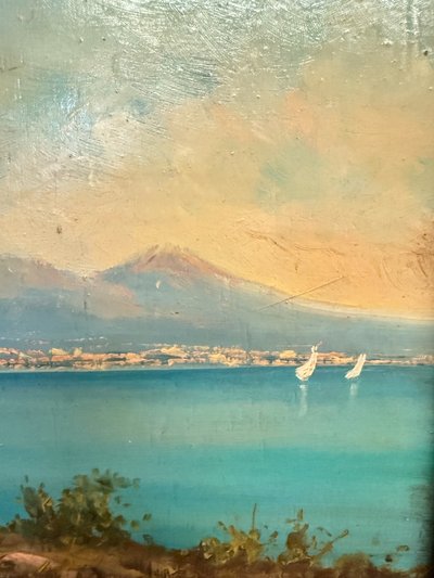 Paar Gemälde der alten neapolitanischen Schule, Öl auf Tafel, Ende 19. Jahrhundert, 28x32cm