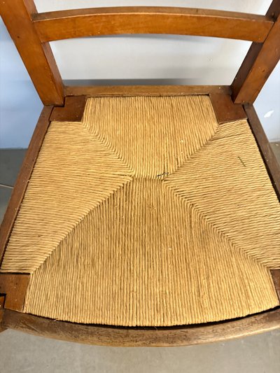 Fauteuil ancien en noyer de la fin du 18ème siècle, Toscane, Louis XVI garni 91x56x45