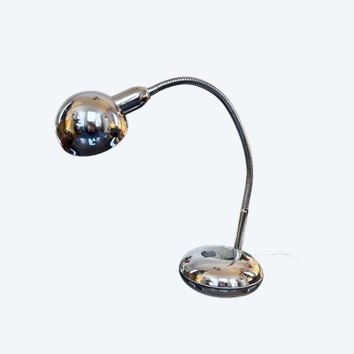 Lampe De Bureau Métal Chromé Bras Orientable - Vintage