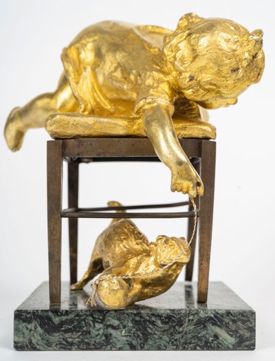 Scultura Art Déco in bronzo dorato, Louis OURY