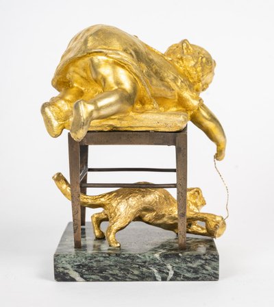 Scultura Art Déco in bronzo dorato, Louis OURY