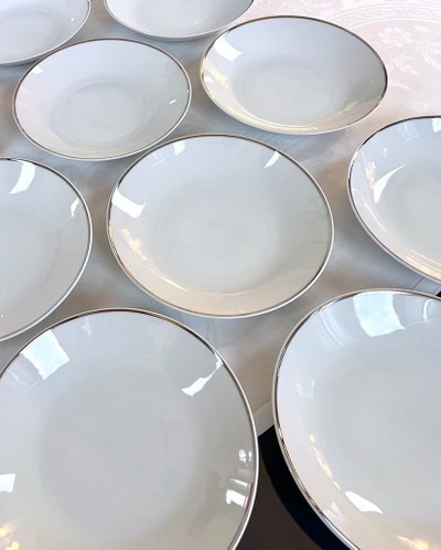 Piatti fondi in porcellana Filet Platine - Servizio da tavola d'epoca