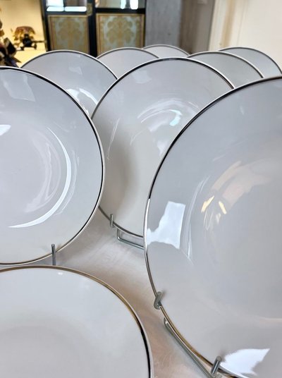 Piatti fondi in porcellana Filet Platine - Servizio da tavola d'epoca
