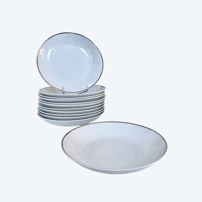 Piatti fondi in porcellana Filet Platine - Servizio da tavola d'epoca