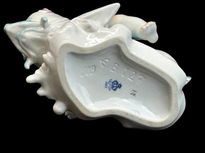 Volkstedt - Porcelain figure Eros on a dolphin I