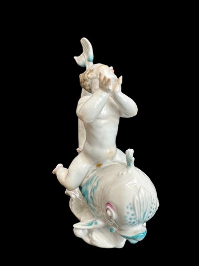 Volkstedt - Porcelain figure Eros on a dolphin II