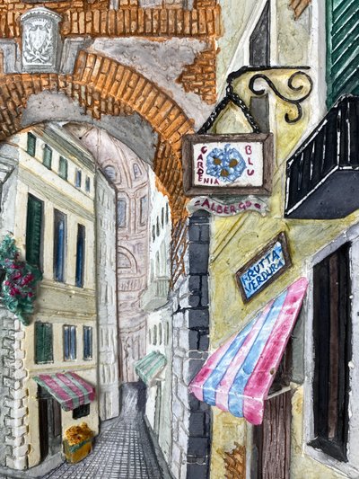 "La vie d'Italia" Peinture sur céramique, Maurizio Rizzo et Massimo Farè